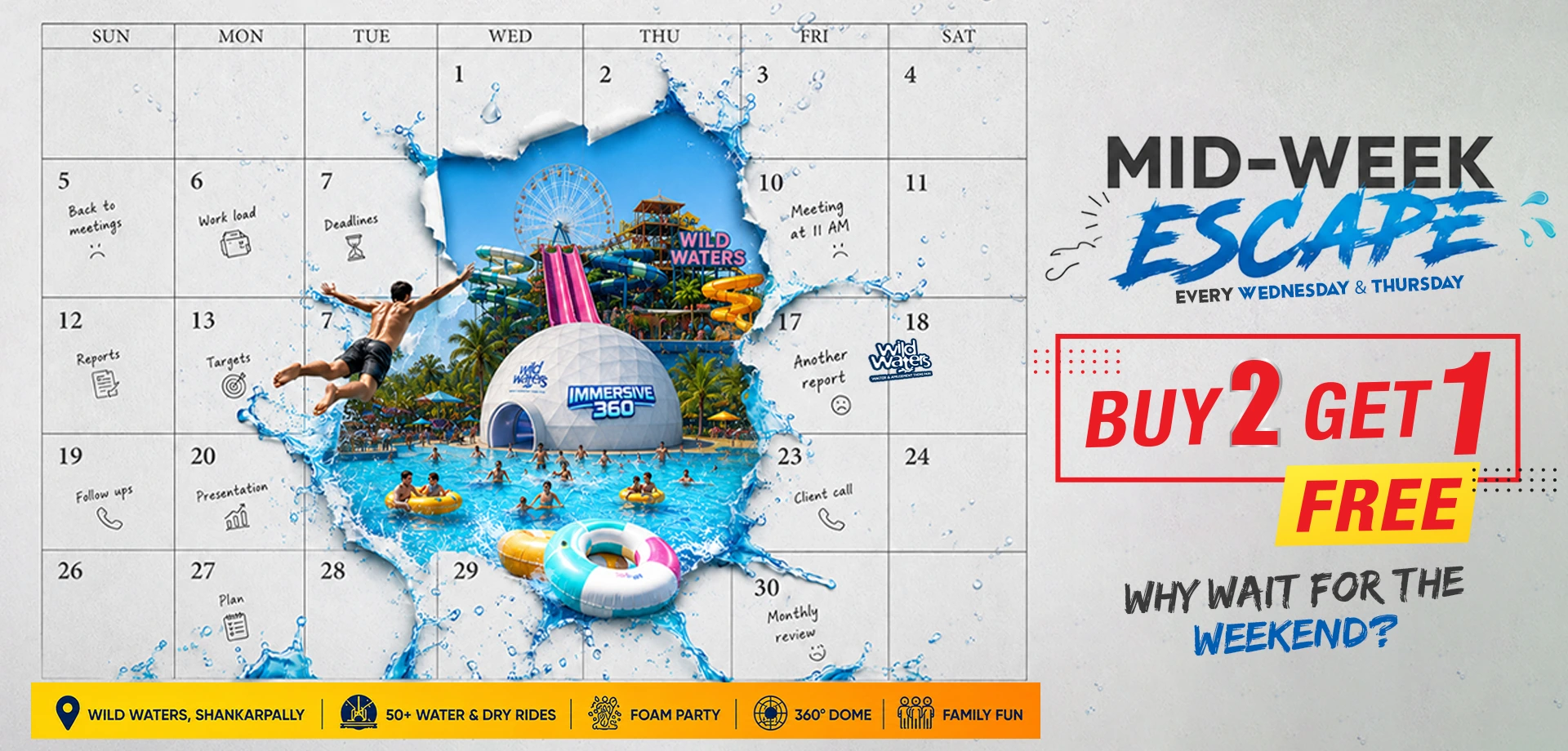 Wild Waters Mid-Week Escape – Buy 2 Get 1 Free Every Wednesday & Thursday
