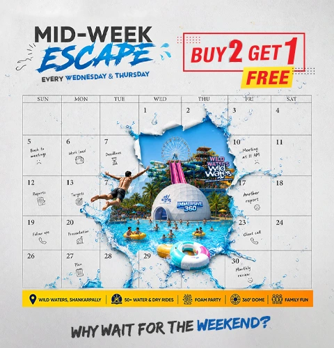 Wild Waters Mid-Week Escape – Buy 2 Get 1 Free Every Wednesday & Thursday